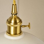 Lenora Vintage Ceramic Brass Cone Pendant Light