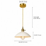 Lenora Vintage Ceramic Brass Cone Pendant Light
