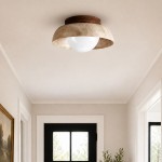 Arthur Modern Travertine Round Semi Globe Ceiling Light