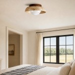 Arthur Modern Travertine Round Semi Globe Ceiling Light