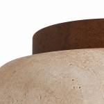 Arthur Modern Travertine Round Semi Globe Ceiling Light