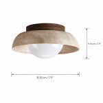 Arthur Modern Travertine Round Semi Globe Ceiling Light
