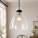 Lenora Vintage Ceramic Brass Cone Pendant Light