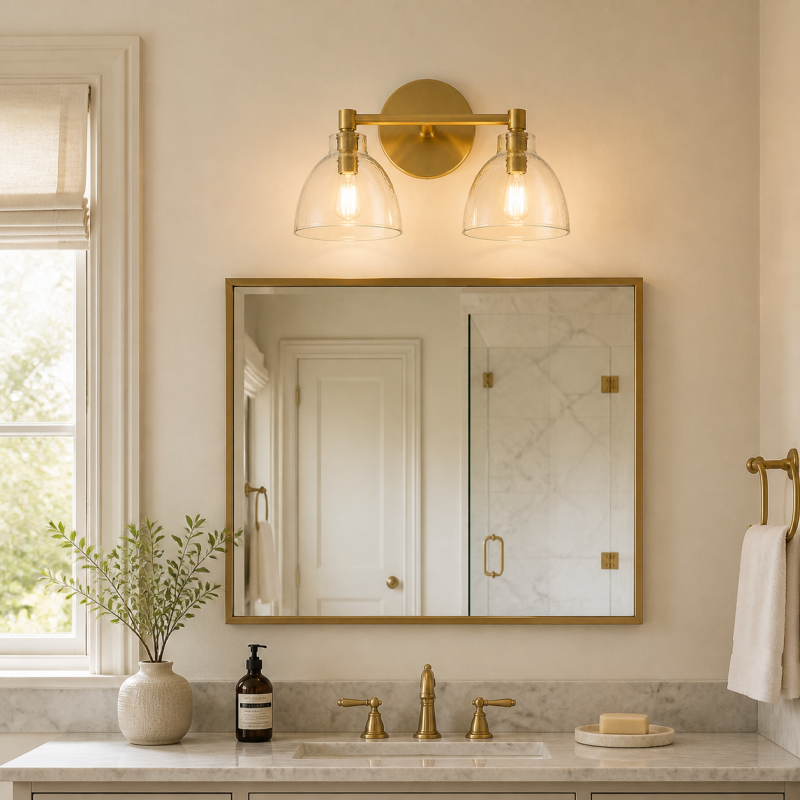 Keen Farmhouse Cooper Recycled Glass Dome Sconce