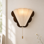 Marcus Modern Cone Fabric Shade Curved Arm Wall Sconce
