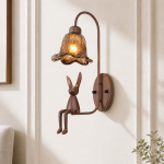 Marcus Modern Cone Fabric Shade Curved Arm Wall Sconce