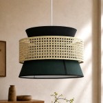 Kethor Mid Century Wood Hammered Glass Dome Pendant Light
