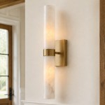 Tobias Modern Vertical Alabaster Tube Wall Sconce