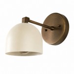 Verai Modern Industrial Cream Metal Dome Wall Sconce