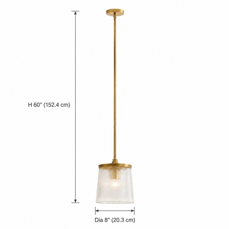 Caleb Modern Trapezoid Ribbed Glass Pendant Light
