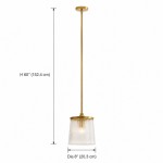 Caleb Modern Trapezoid Ribbed Glass Pendant Light