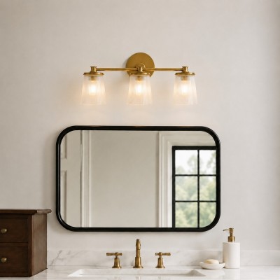 Margot Farmhouse Ribbed Glass 1/2/3 Lights Vanity Wall Sconce