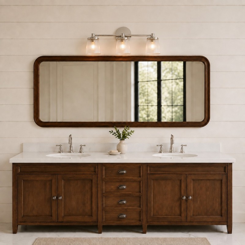 Margot Farmhouse Ribbed Glass 1/2/3 Lights Vanity Wall Sconce