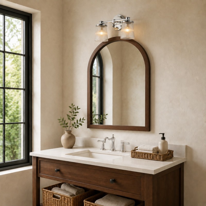 Margot Farmhouse Ribbed Glass 1/2/3 Lights Vanity Wall Sconce