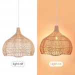 Janvi Rustic Farmhouse Style Rattan Novelty Pendant Light