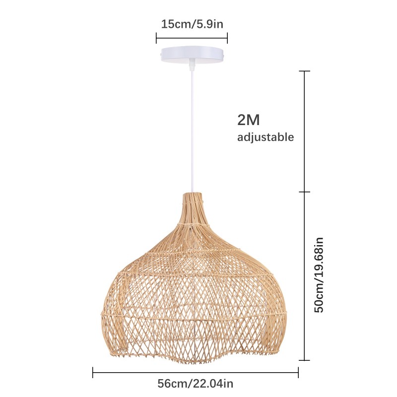 Janvi Rustic Farmhouse Style Rattan Novelty Pendant Light