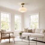 Quinlix Mid-Century Modern Milk Striped Glass Ceiling Lamp