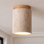 Iveria Striped Milk Glass Schoolhouse Flush Mount Ceiling Light