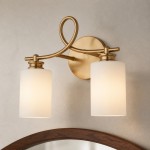 Drusilla Mid Century Modern Aged Brass Looped Arm Vanity Light