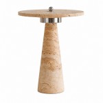 Aelwen Wabi Sabi LED Travertine Disc Table Lamp