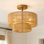 Ivon Handwoven Jute Rope Double Drum Ceiling Light