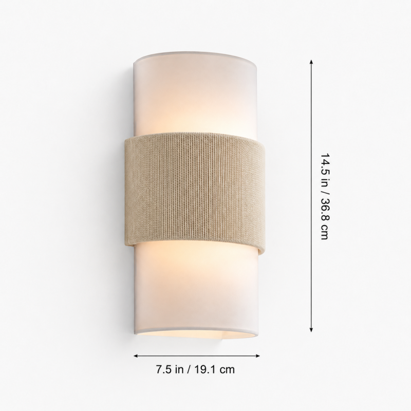 Corin Scandinavian Linen Cylinder Wall Sconce
