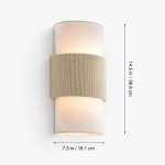 Corin Scandinavian Linen Cylinder Wall Sconce