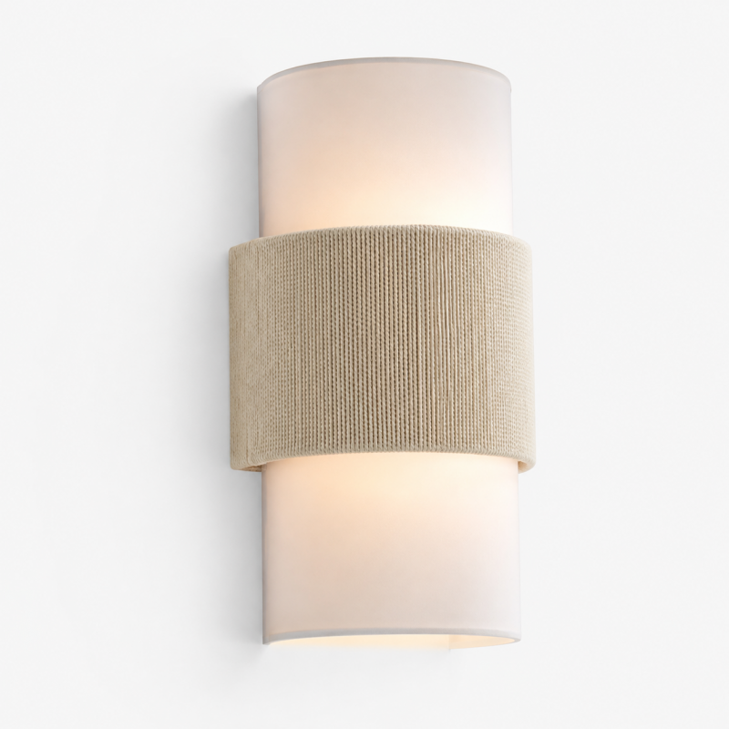 Corin Scandinavian Linen Cylinder Wall Sconce
