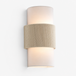 Corin Scandinavian Linen Cylinder Wall Sconce