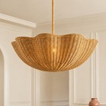 Brisby Striped Frosted Fluted Ceramic Pendant Light