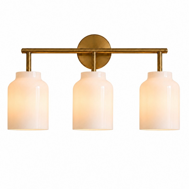 Drilon Modern 3-Light Milk Glass Bathroom Sconce