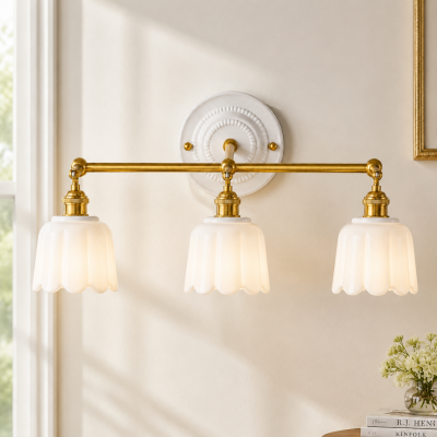 Lior Vintage Colorful Tulip Ceramic Wall Sconce
