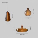 Zyren Modern Art Amber Glass Pendant Light