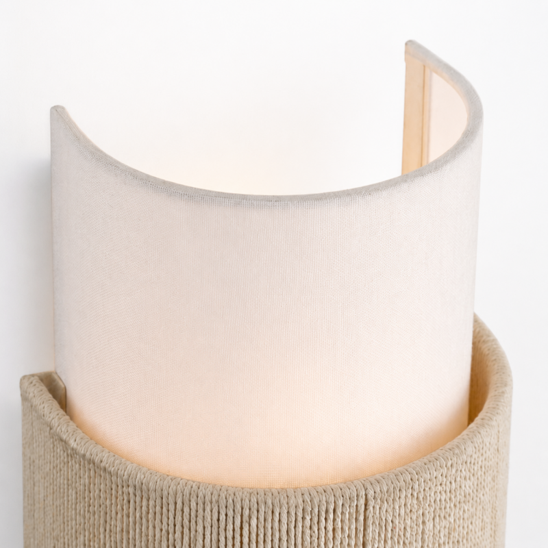 Corin Scandinavian Linen Cylinder Wall Sconce
