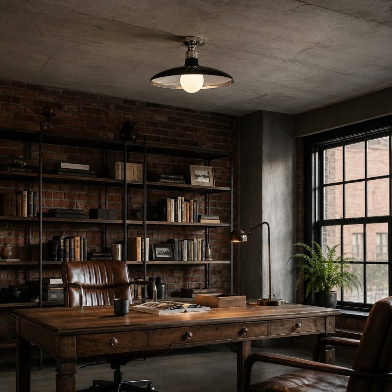 Dulcinea Farmhouse Metal Flush Mount Ceiling Light