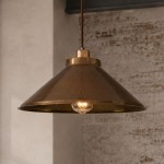 Galilea Retro Antique Brass Cone Shade Pendant Light