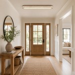 Samue Travertine Wood Linear LED Flush Mount Ceiling Light