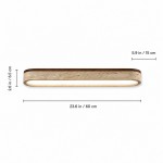 Samue Travertine Wood Linear LED Flush Mount Ceiling Light