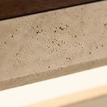 Samue Travertine Wood Linear LED Flush Mount Ceiling Light