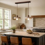 Harlow Wabi-Sabi Travertine & Wood Circular Pendant Light