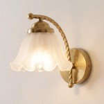 Corwin Vintage Decorative Ribbed Glass Wall Lamp