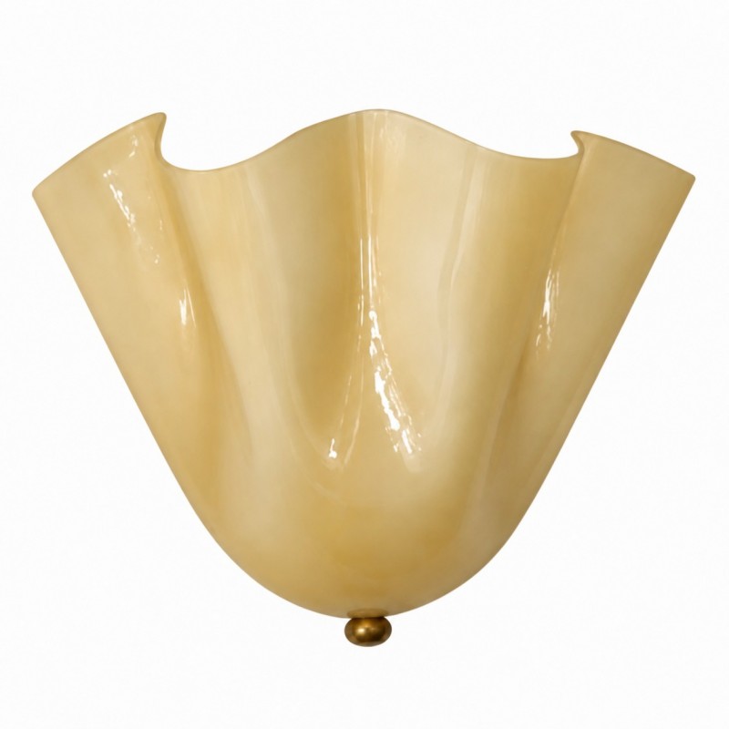 Kyrintha Mid-Century Skirt Shell Glass Fazzo Petalia Wall Sconce