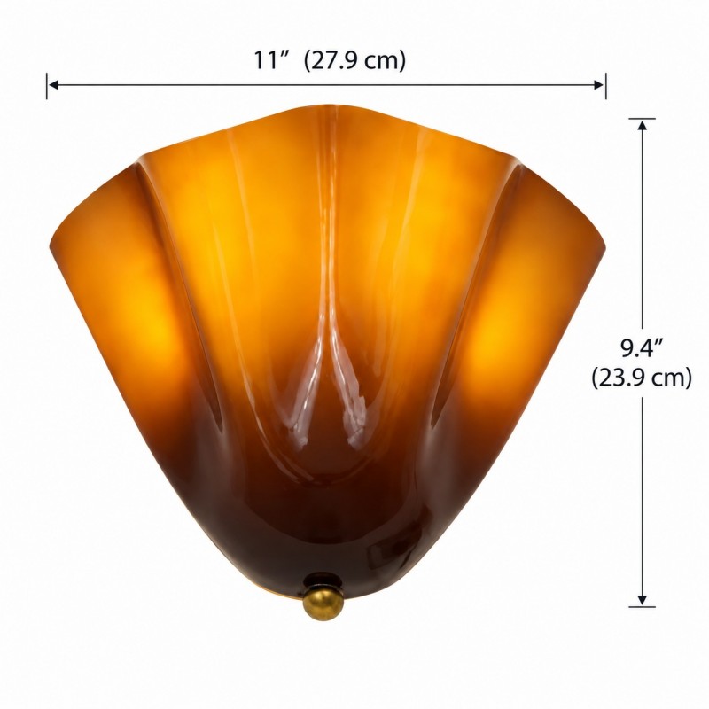 Kyrintha Mid-Century Skirt Shell Glass Fazzo Petalia Wall Sconce