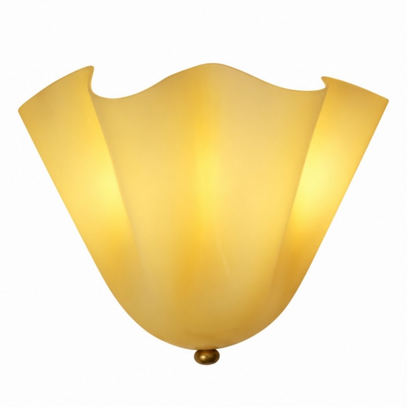 Kyrintha Mid-Century Skirt Shell Glass Fazzo Petalia Wall Sconce
