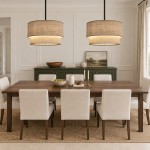 Javier Natural Linen Double Fabric Drum Pendant Light