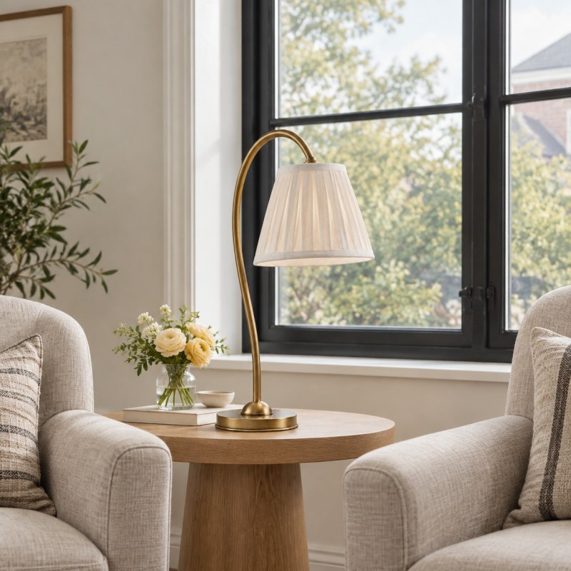 Bailey Vintage Linen Pleated Shade Table Lamp