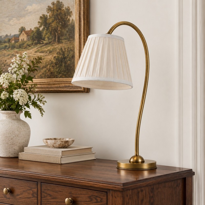 Bailey Vintage Linen Pleated Shade Table Lamp
