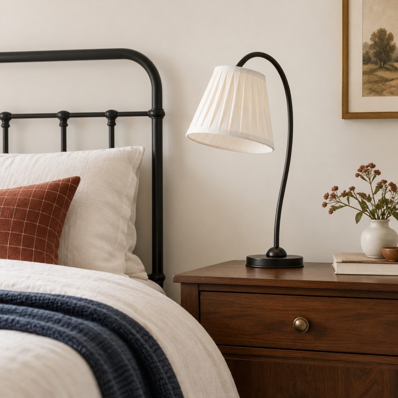 Bailey Vintage Linen Pleated Shade Table Lamp