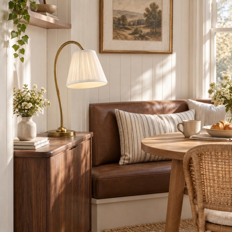 Bailey Vintage Linen Pleated Shade Table Lamp