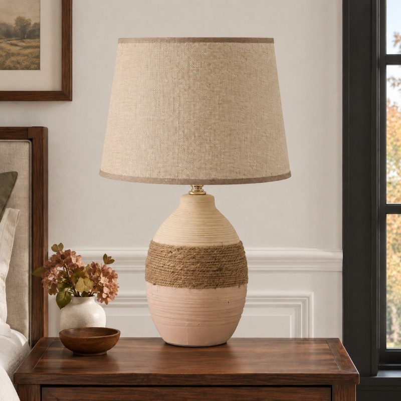 Rocco Handmade Simple Rustic Ceramic Table Lamp